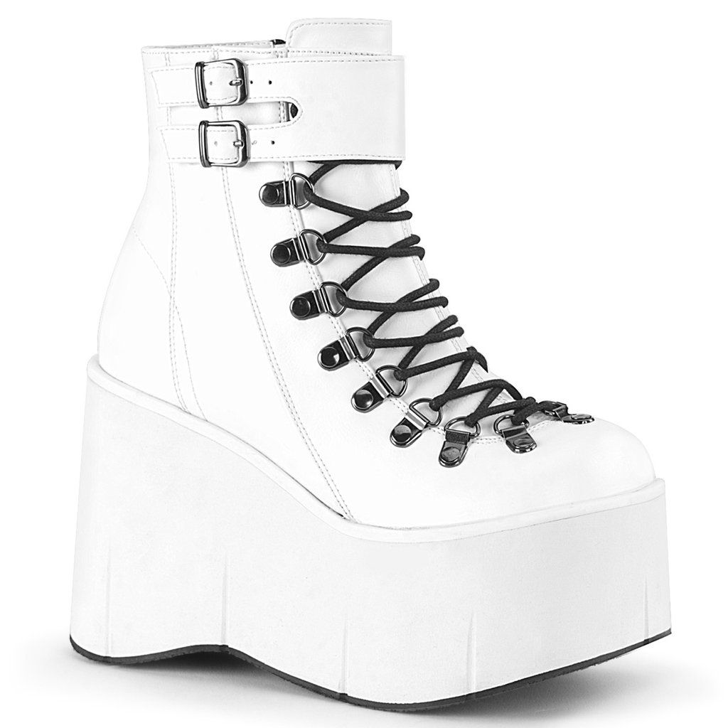 Bottines Demonia Kera 21 Vegan Cuir Femme - Blanche 90473-SAMJ